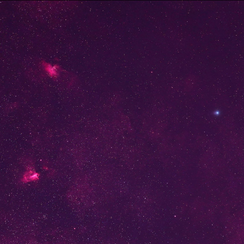 10月17日 スワン彗星とM16,M17