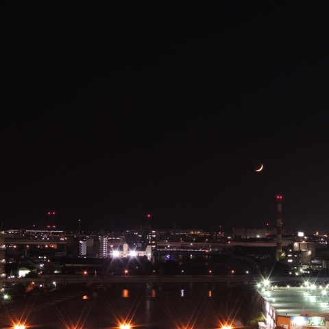 三日月、土星、アンタレスの接近