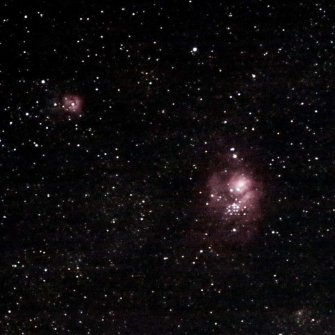 M8干潟星雲とM20三裂星雲