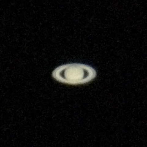 C11でIPHONEによりコリメート撮影した土星