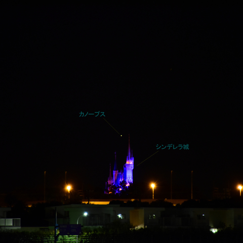 東京ディズニーリゾート   シンデレラ城とカノープス