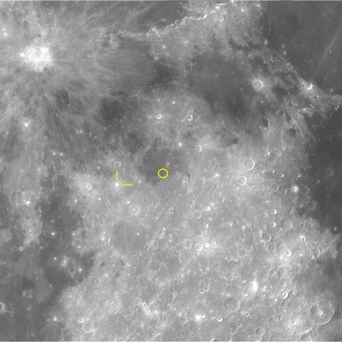 月面座標中央とメスティングA