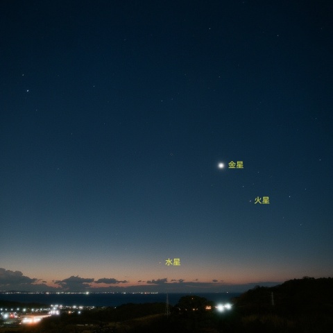 西方最大離角の水星