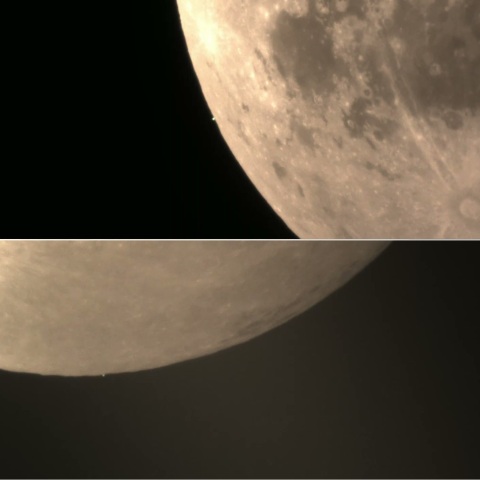 月食中の天王星食（潜入前・出現後）