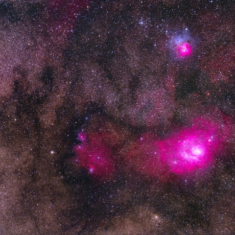 干潟星雲、三裂星雲、猫の手星雲