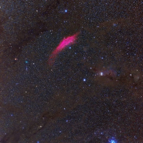 カルフォルニア、プレアデスと彗星