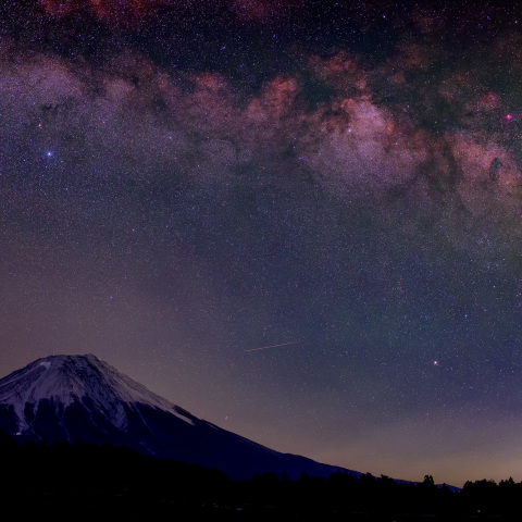 富士山＆夏の天の川＋流れ星