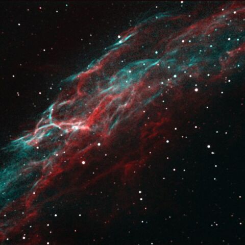 光害地で撮影した網状星雲(AOO合成)