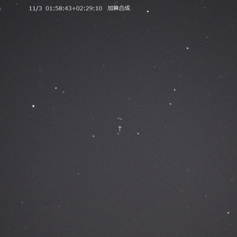 11月3日「119 Althaea」の30分間の動き