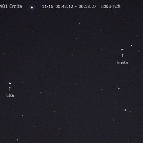 182 Elsa と 481 Emita の接近