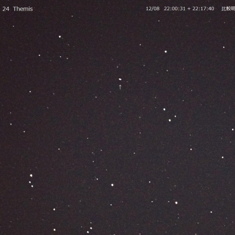 24  Themis の17分間の移動