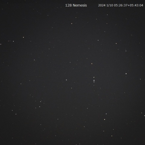 128 Nemesis の17分間の移動