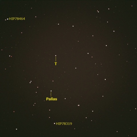 小惑星パラスとかんむり座Tの接近