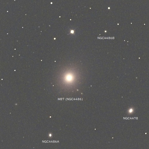M87と周辺の銀河群(おとめ座)