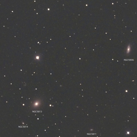 NGC5806,5813付近（おとめ座の銀河）
