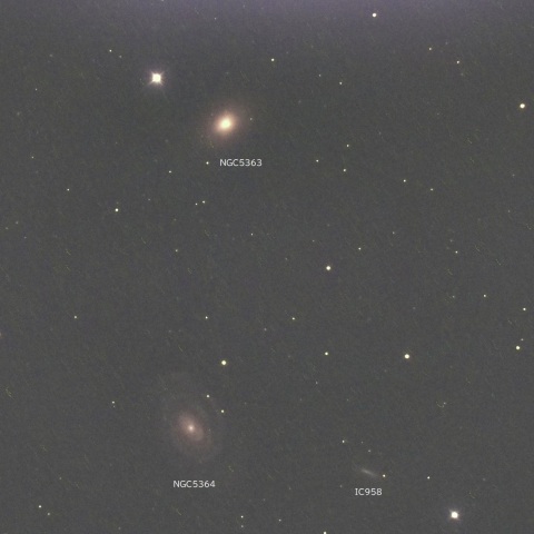 NGC5363,5364付近 (おとめ座の銀河たち)