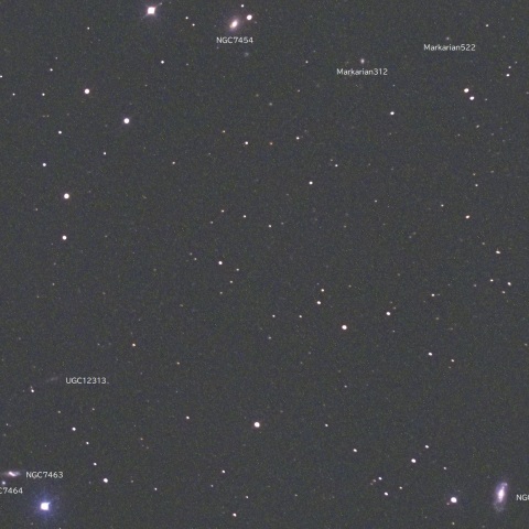 NGC7448付近（ペガスス座の銀河群）