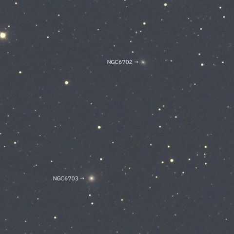 NGC6702,6703（こと座の銀河）