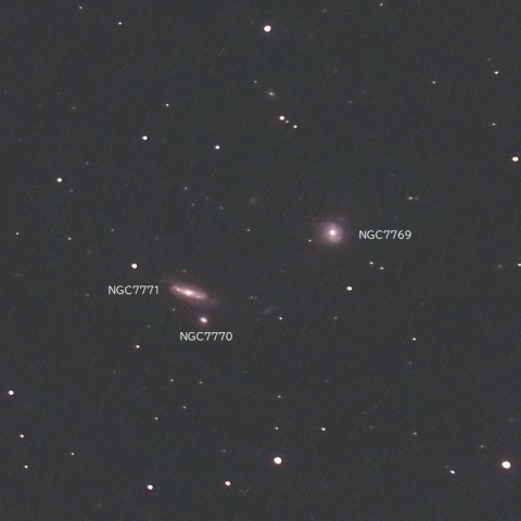 NGC7769,7771付近（ペガスス座の銀河群）