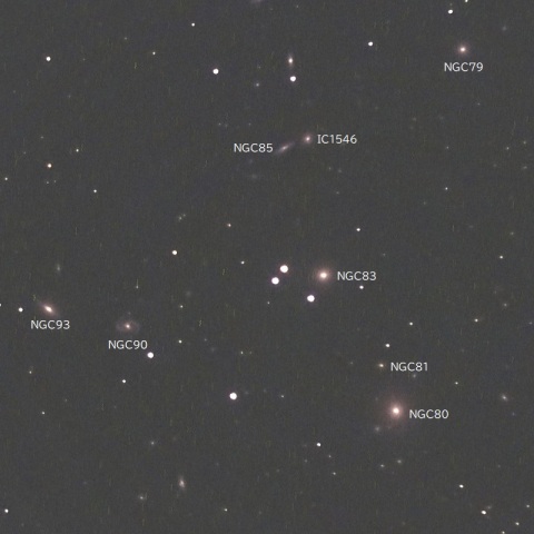 NGC80,83付近（アンドロメダ座の銀河群）