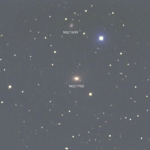 NGC1700，1699（エリダヌス座の銀河）