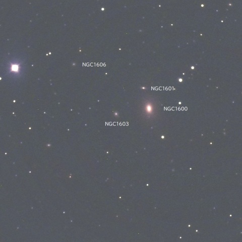 NGC1600付近（エリダヌス座の銀河）