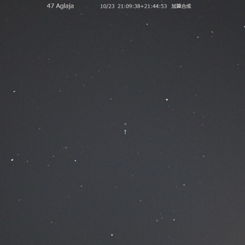 10月23日の 小惑星「47 Aglaja」