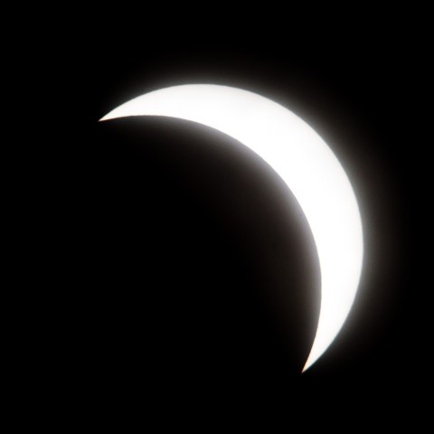 曇天での部分日食に撮影成功（赤穂市坂越）