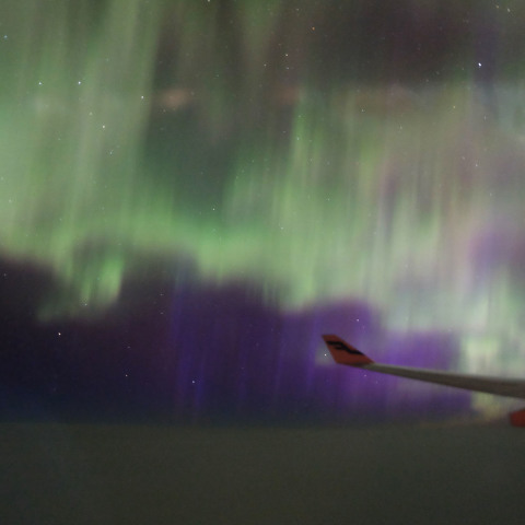 3月18日北回り機上のオーロラ
