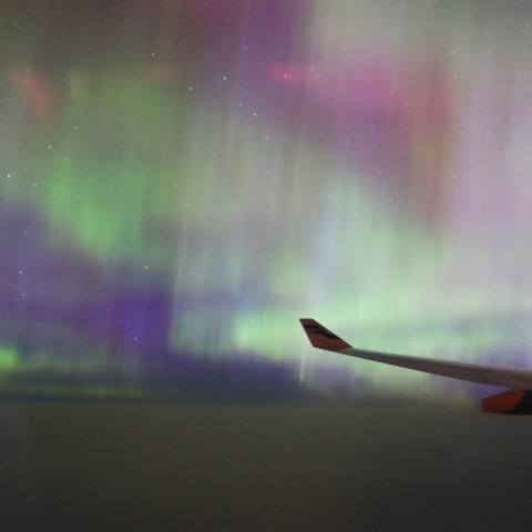 3月18日北回り機上のオーロラ