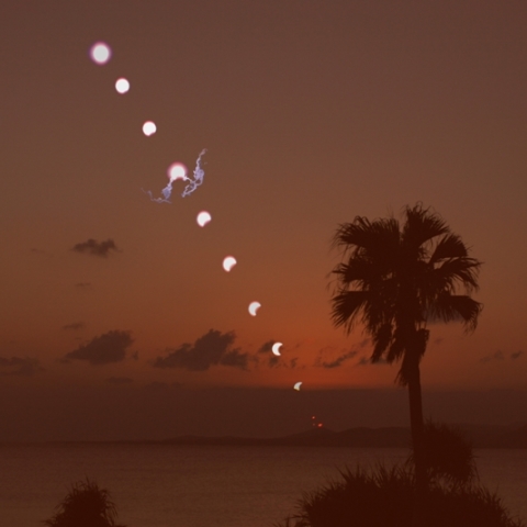 1月15日の日没帯食