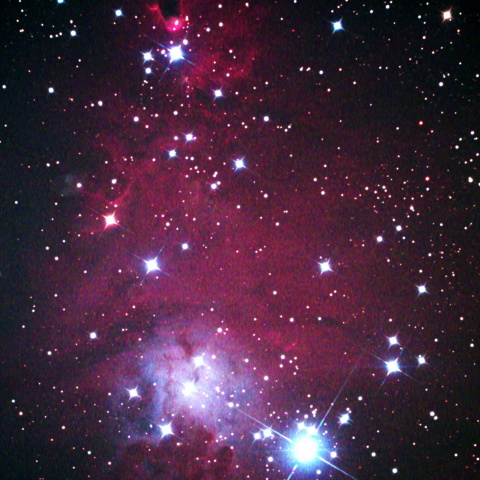 クリスマスツリー星団とコーン星雲