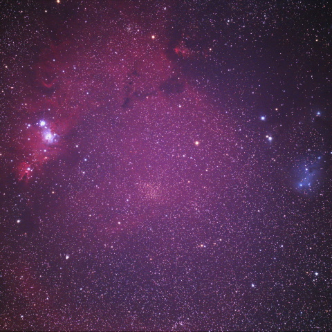 クリスマスツリー星団からカタツムリ星雲周辺