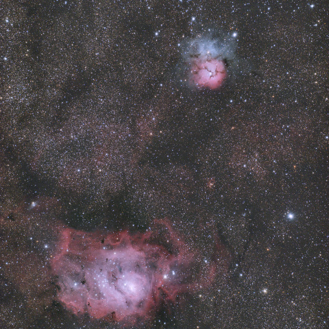 干潟星雲と三裂星雲