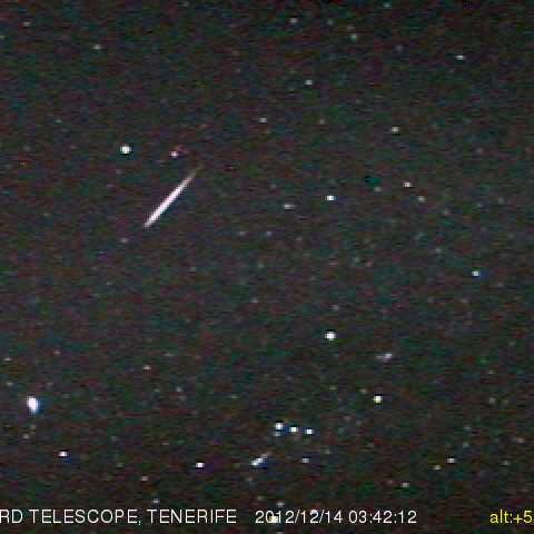 カナリー諸島i-CANがとらえたふたご群流星