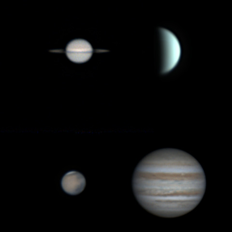 同一夜の金星･土星･木星･火星 2025 1/19