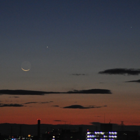 月齢28.4，水星，スピカ 2021/11/04