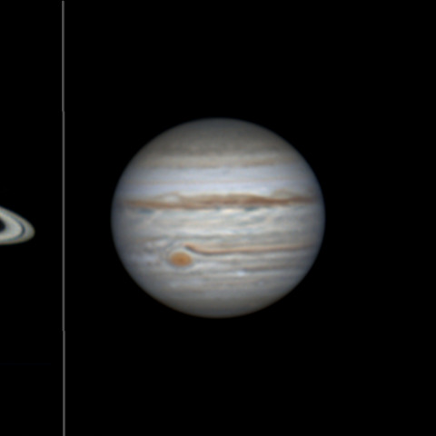 土星，木星とガニメデ 2022/10/01