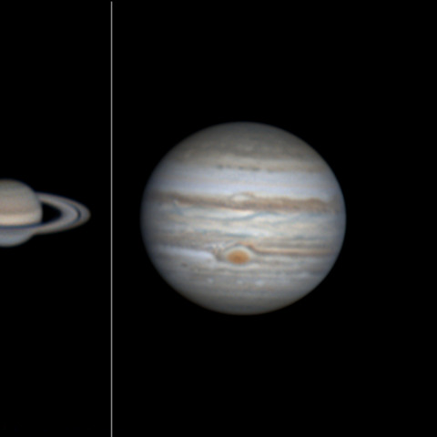 土星，木星とエウロパ，イオ 2022/10/28