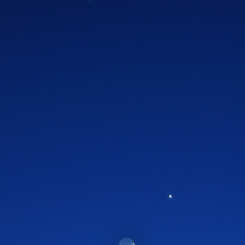 三日月 金星 木星の接近 2023/2/22