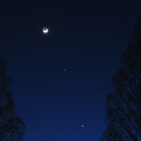 金星 木星 四日月の接近 2023/2/23