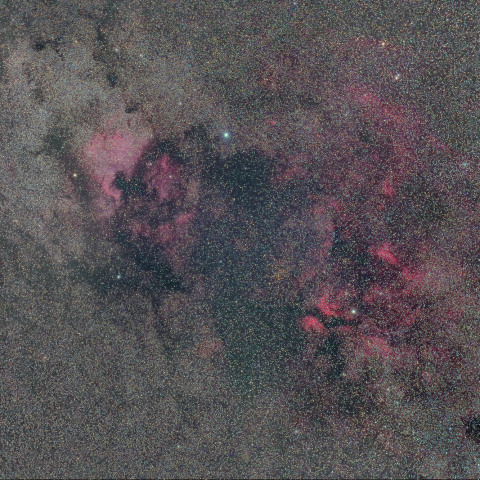 はくちょう座中心部の散光星雲