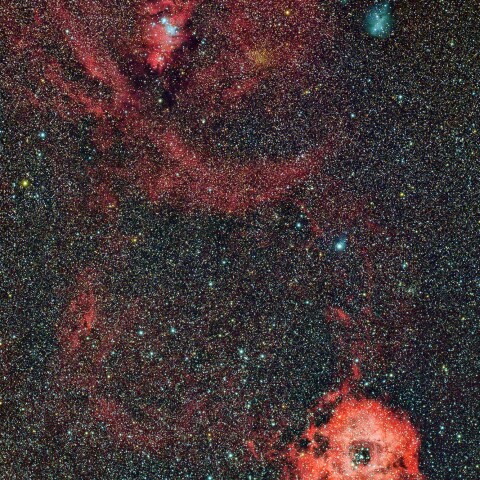 バラ星雲、コーン星雲、カタツムリ星雲