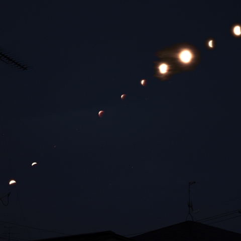 Total lunar eclipse 20210526 Miyagi kurihara Japan