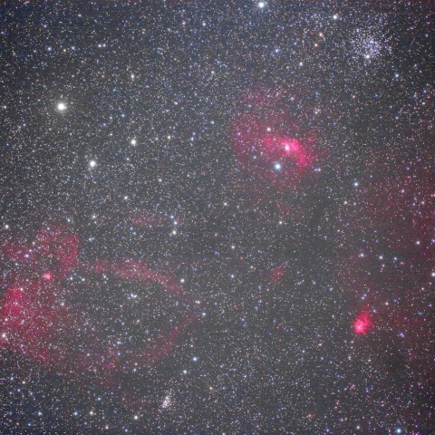 ケフェウス座 NGC7635泡星雲 NGC7583クワガタ星雲 M52