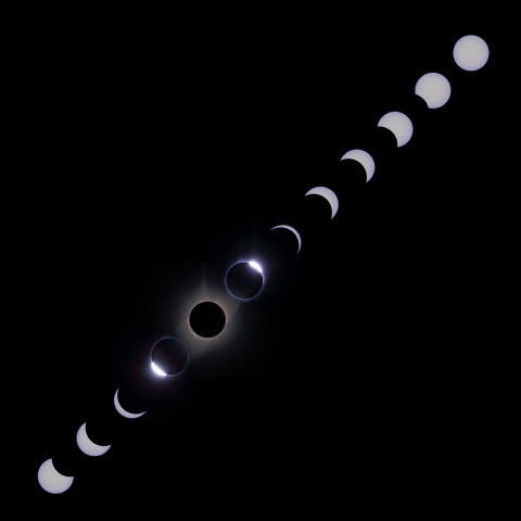 北米皆既日食2017 全行程without部分日食の開始部分