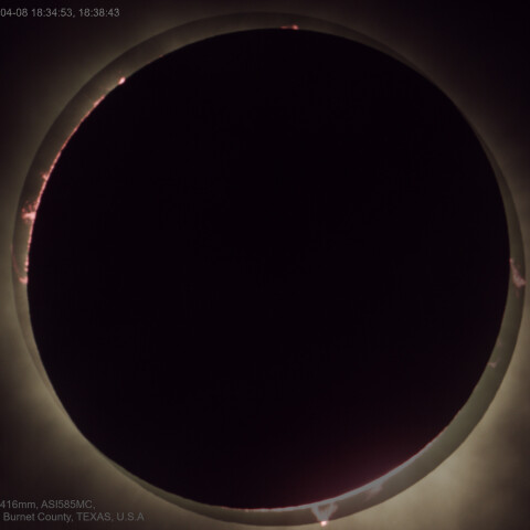 2024/04/08UT 皆既日食 皆既中の月の動き
