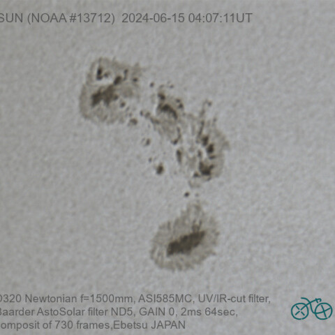 2024/06/15UT 太陽(#13712)