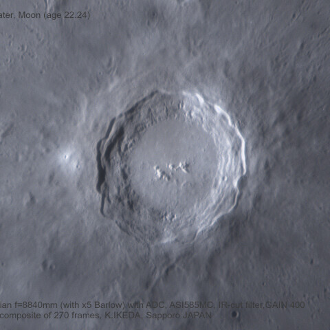 2024/06/28UT コペルニクスクレーター(月齢22.24)