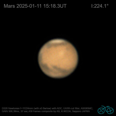 2025/1/11 UT ほぼ最接近の火星